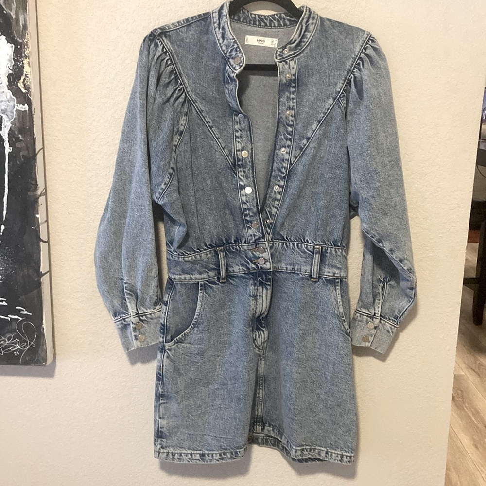 MNG by Mango button-up denim mini dress
